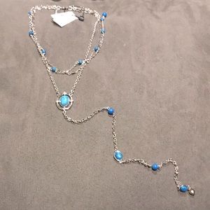 WHBM Semiprecious Blue Howlite Necklace